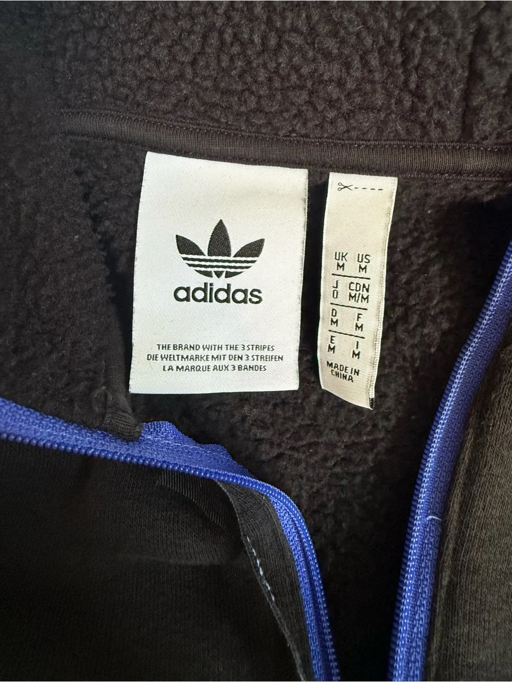adidas Black and Royal Blue Adventure Half-Zip Pullover Men's Size M Athleisure